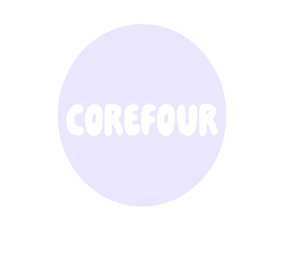 CoreFour circular logo mark on light background