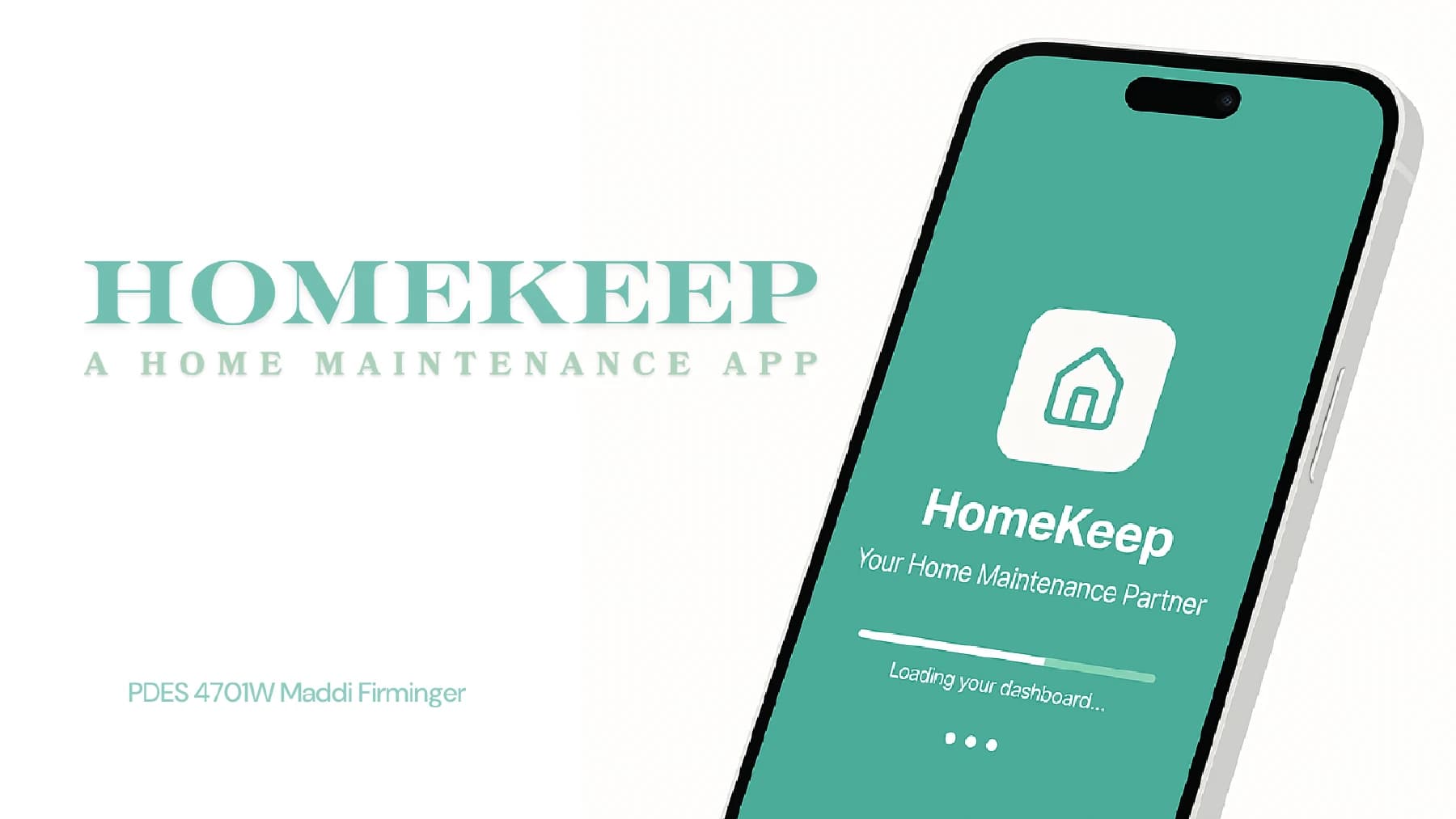 HomeKeep UX case study cover with teal wordmark and app mockup
