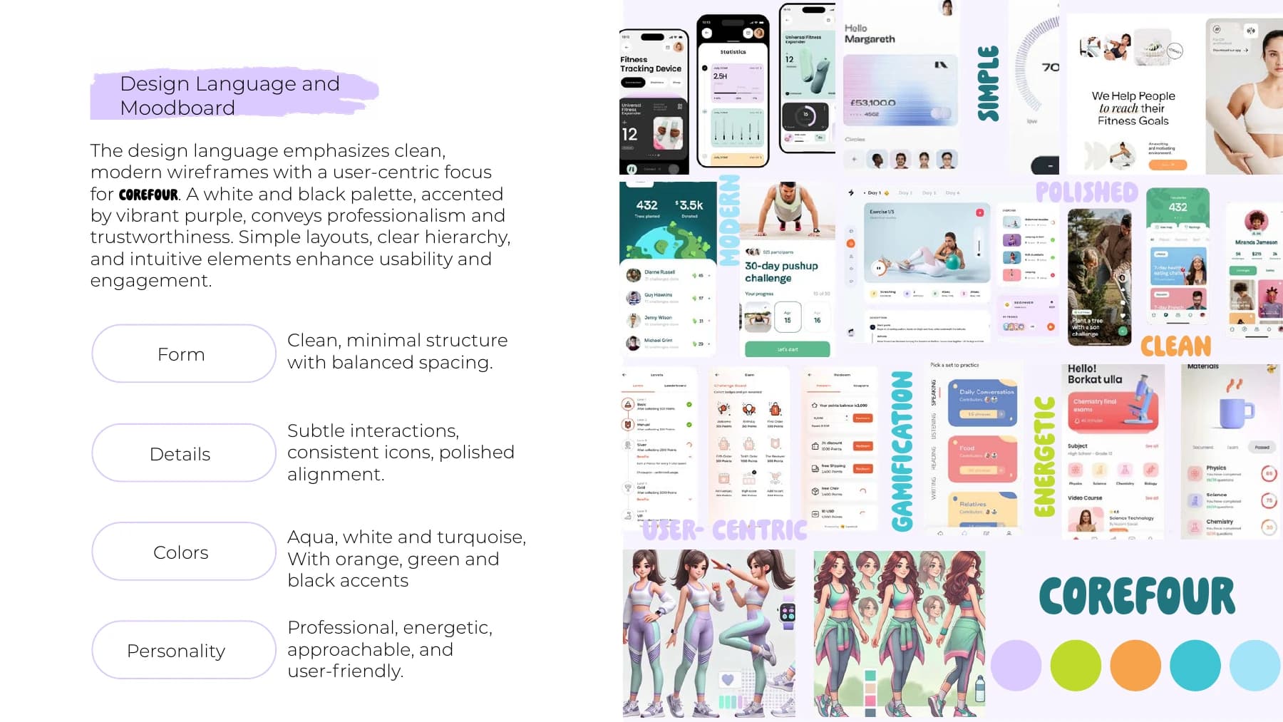 CoreFour moodboard and design language
